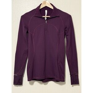 Lululemon First Mile 1/2 Zip Darkest Magenta Pullover Women’s Size 8 Running